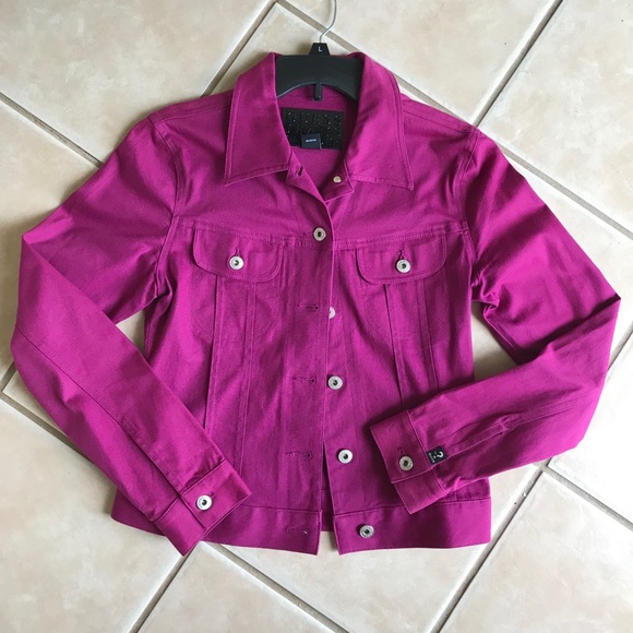 fuchsia denim jacket